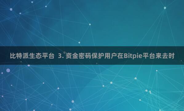 比特派生态平台 3. 资金密码保护用户在Bitpie平台来去时