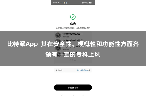比特派App 其在安全性、梗概性和功能性方面齐领有一定的专科上风